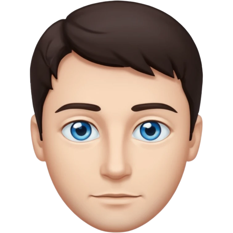 homme yeux bleu azur cheveux brun foncé emoji