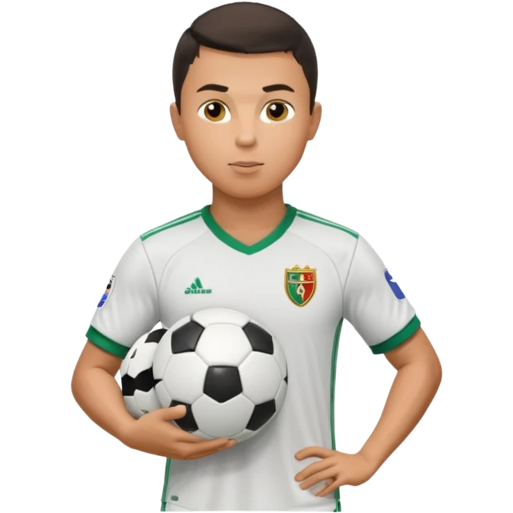 Ronaldo kissing a soccer ball emoji