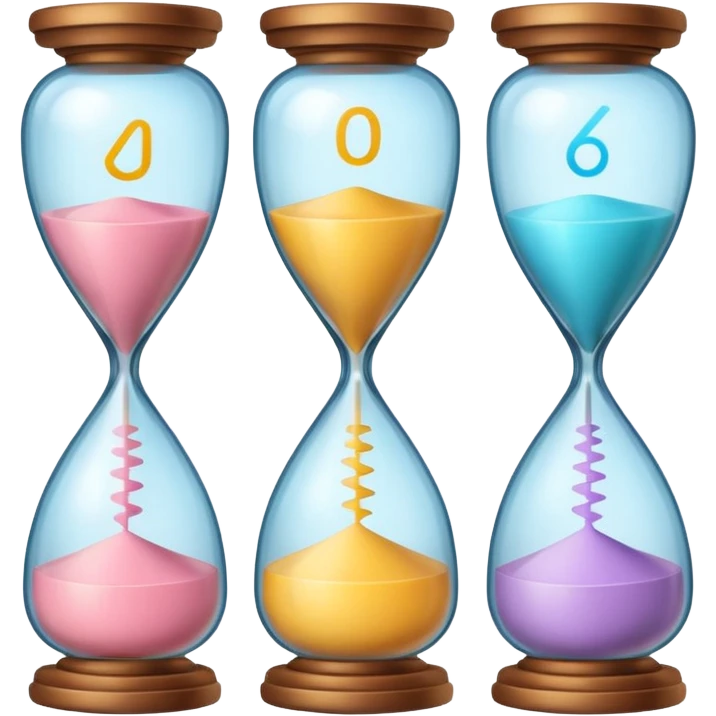 minimal emoji of glowing skin progress over time, hourglass or timeline symbol, pastel tones, represents visible results after consistent treatments emoji