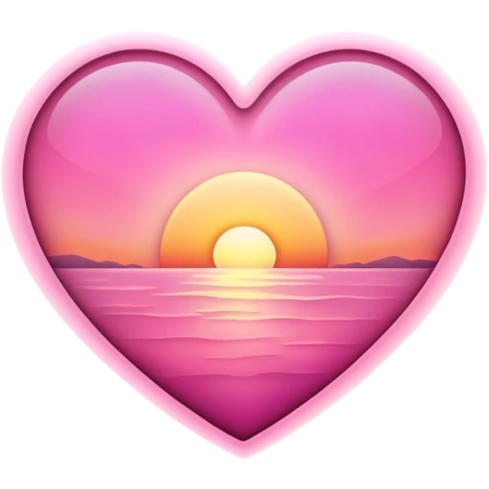 Sunset in a pink heart emoji