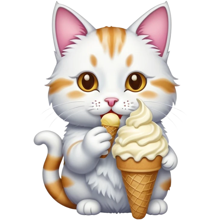 Cat eating icecream emoji