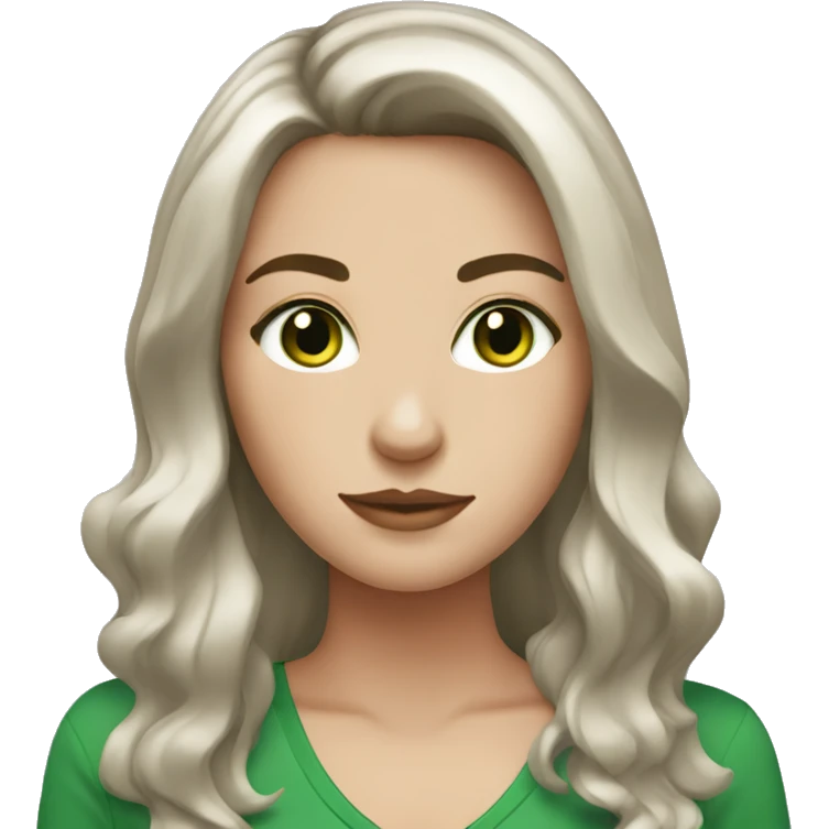 Brunette white girl with green eyes and medium length hair emoji