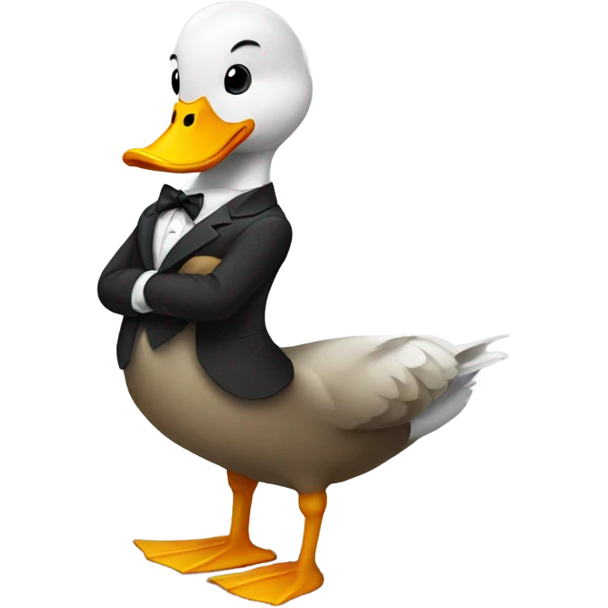 Duck wearing suit emoji