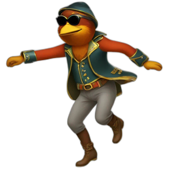 Robin dancing funk emoji
