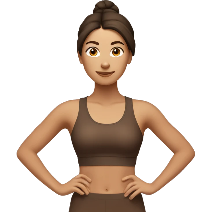 brunette yoga girl brown clothes emoji