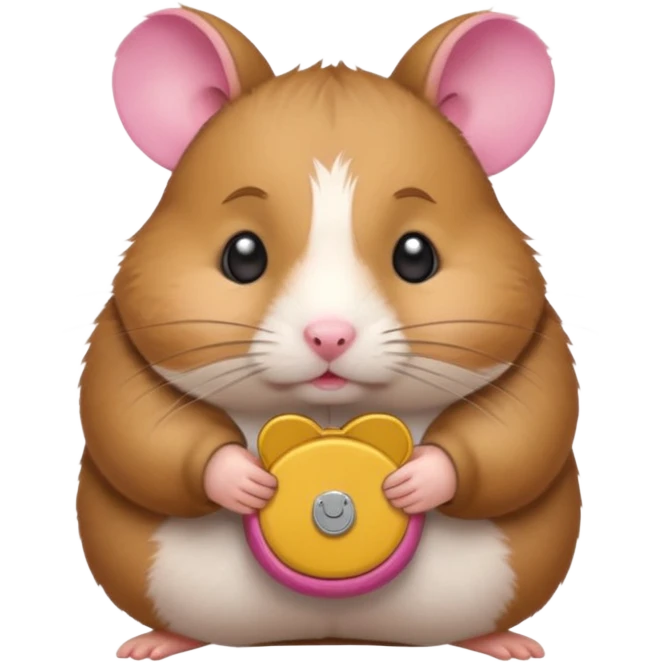 cartoon-style hamster melancholy expression opening his coin purse to showcase he's poor with empty pockets emoji