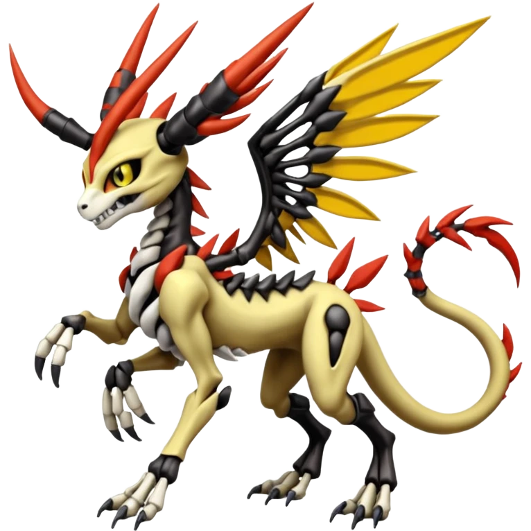 Anthro Digitigrade Cool Badass Skeletal Meloetta-Wargreymon-Renamon-Guilmon-Pokémon-Digimon-Fakémon-fusion-hybrid-creature emoji