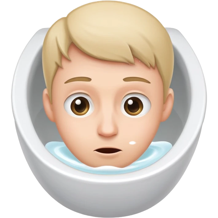 Toilet bowl with a human head peeking out from inside emoji