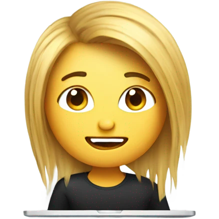hair  behind  laptop emoji
