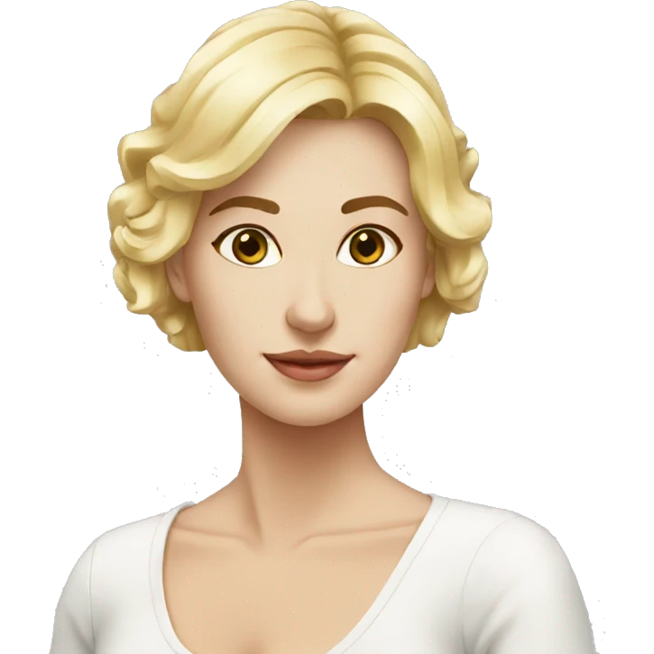 Woman European type blonde square elegant emoji