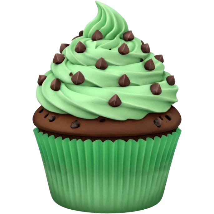Mint chocolate chip cupcake emoji