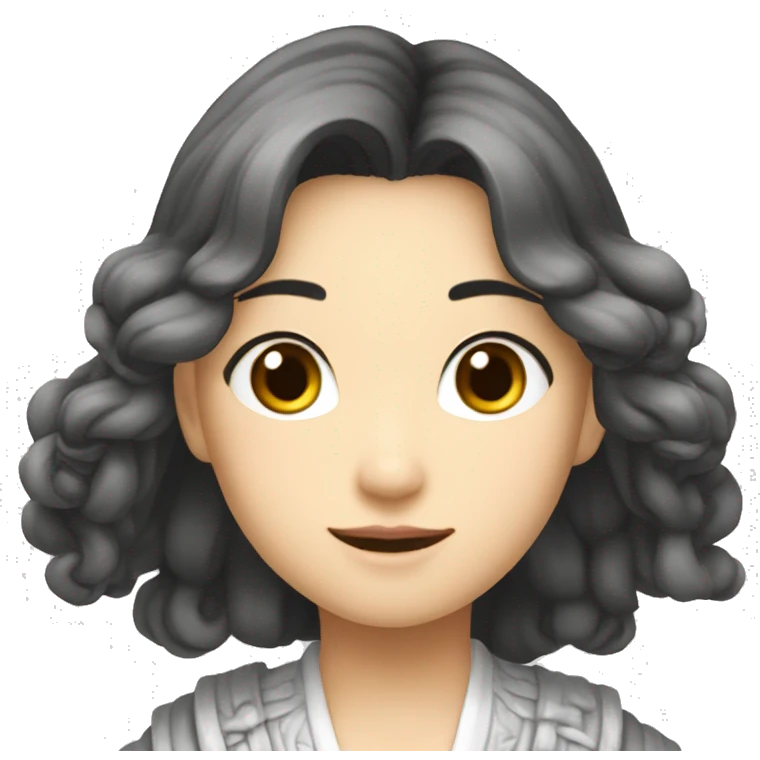 麻花辫中国女孩徒步 emoji