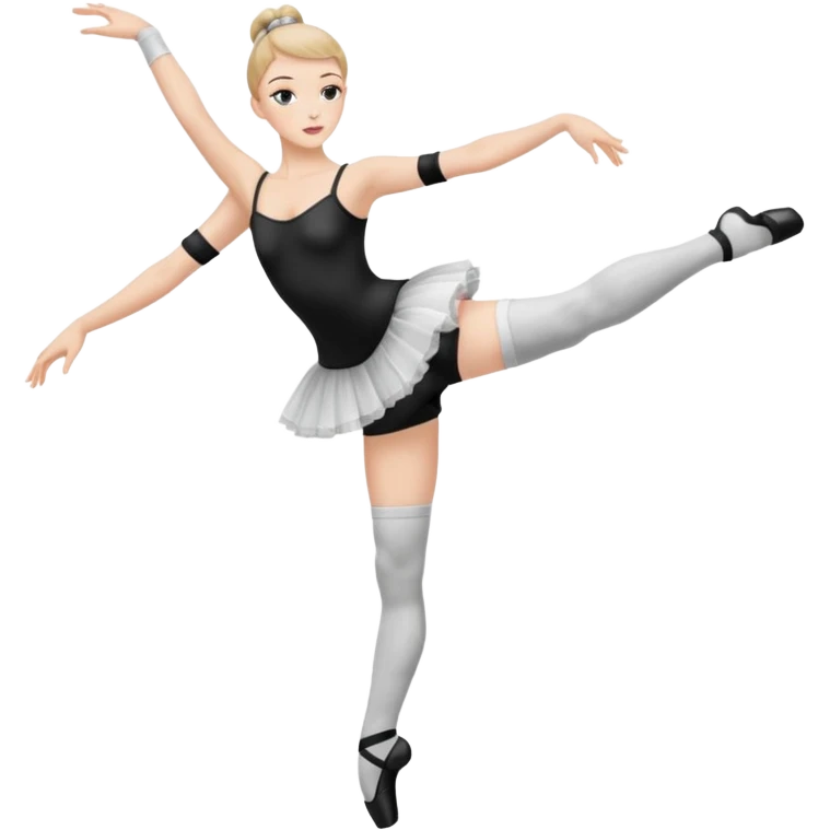 Ballet dancer in over the knee socks emoji