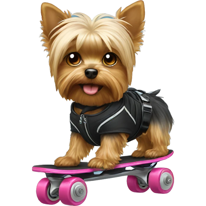Yorkie on rollerblades emoji