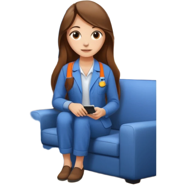 beautiful girl with long brown hair constructing new lounge room area with flat screen tv and couch emoji