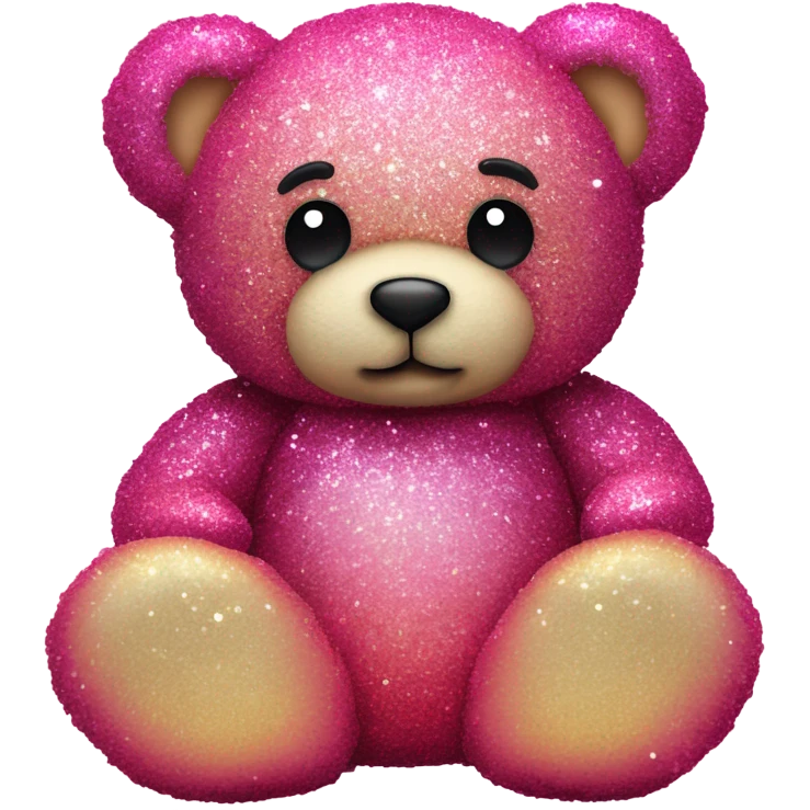 Pink ombre teddy bear made of roses with glitter emoji