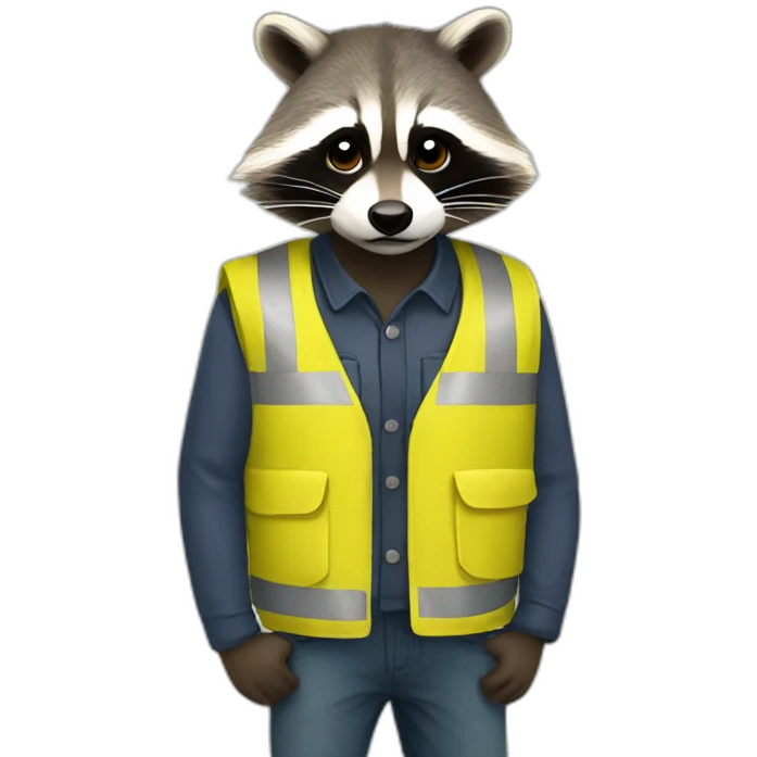 Racoon yellow vest emoji