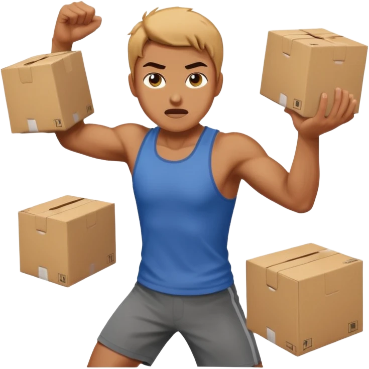 person throwing boxes aggressively emoji