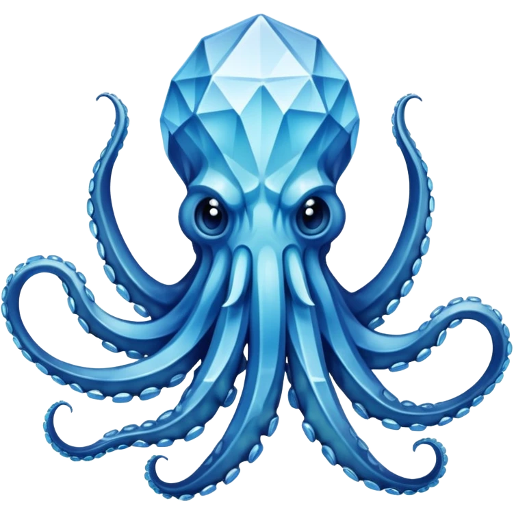Kraken made out of Crystal  emoji