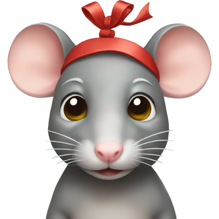 Rat with a bow on its head emoji