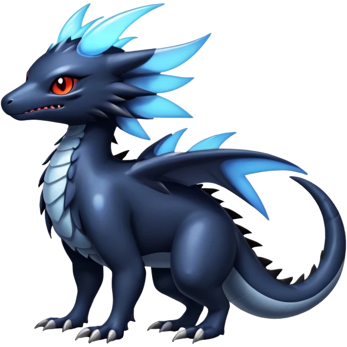 Dark Cute Shiny Edgy Nargacuga-Fakémon-hybrid-creature (full body)  emoji