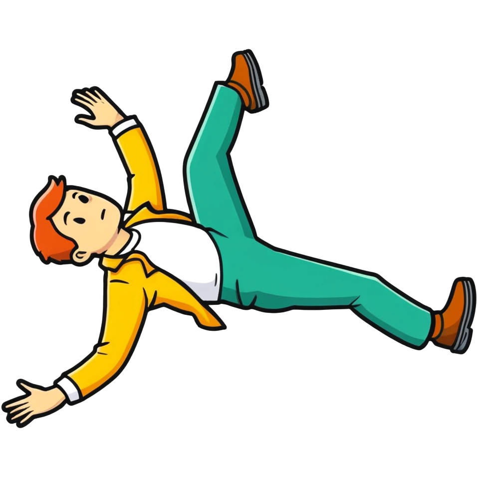 Man falls from building emoji