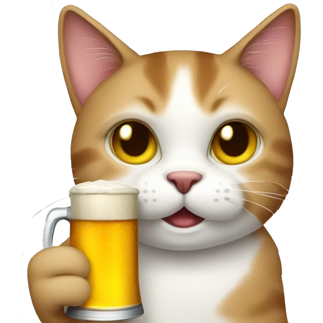 Cat with beer  emoji