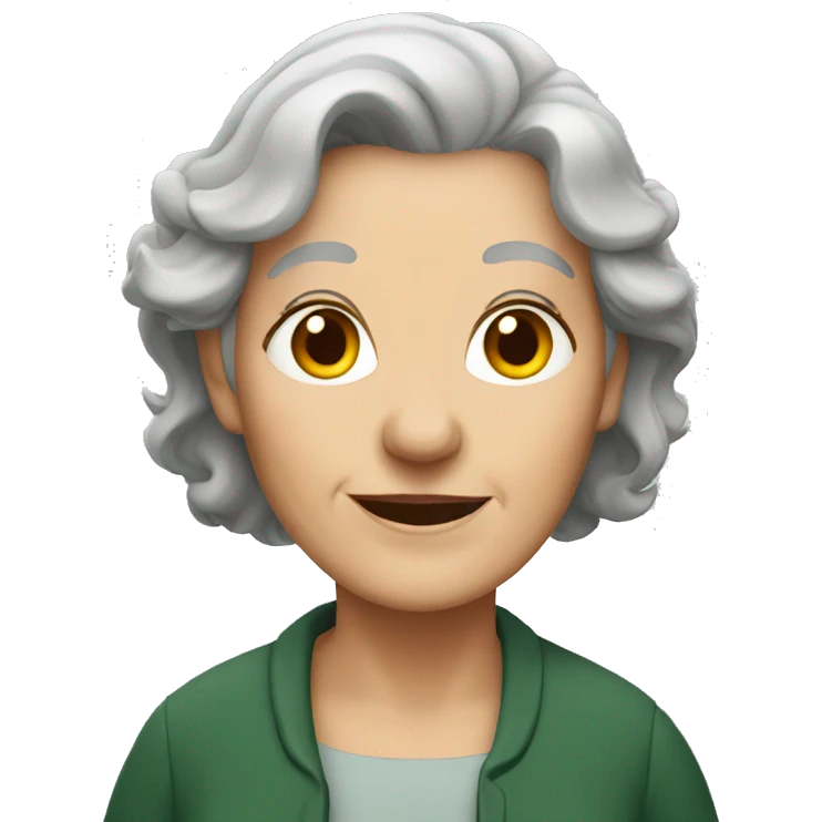 older irish woman with gray hair emoji