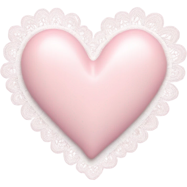 pastel pink heart with a lace white border emoji