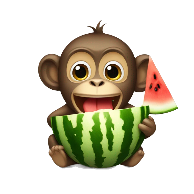 Monkey eating watermelon emoji