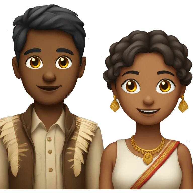 Indian boy and spanish girl emoji