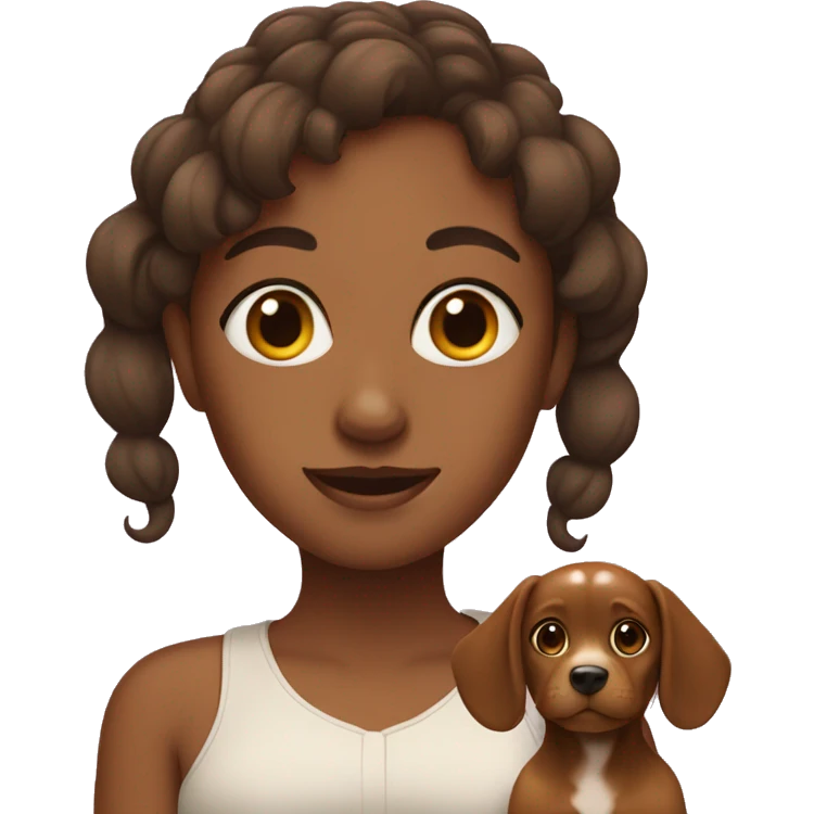 brown girl with puppy ears on head  emoji