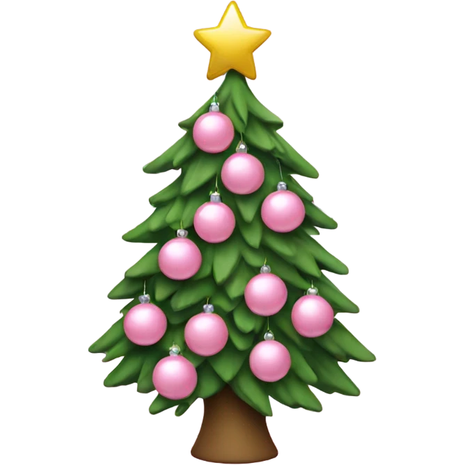 Christmas tree with baby pink ornaments  emoji