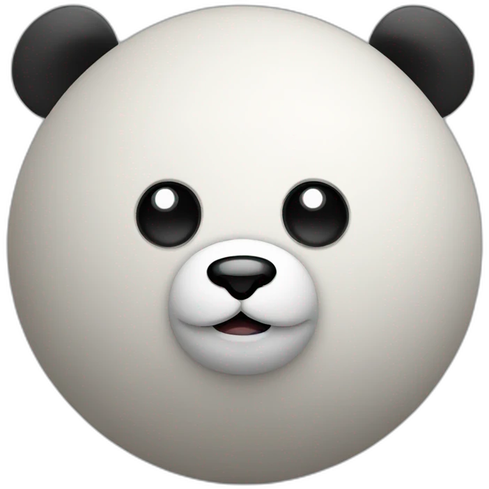 3d sphere with a cartoon Panda skin texture with big calm eyes emoji