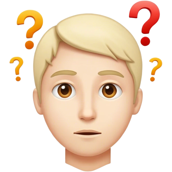 человек с вопросами над головой  emoji