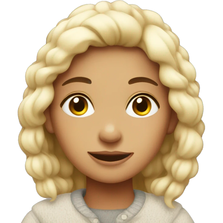 a cosy looking girl emoji
