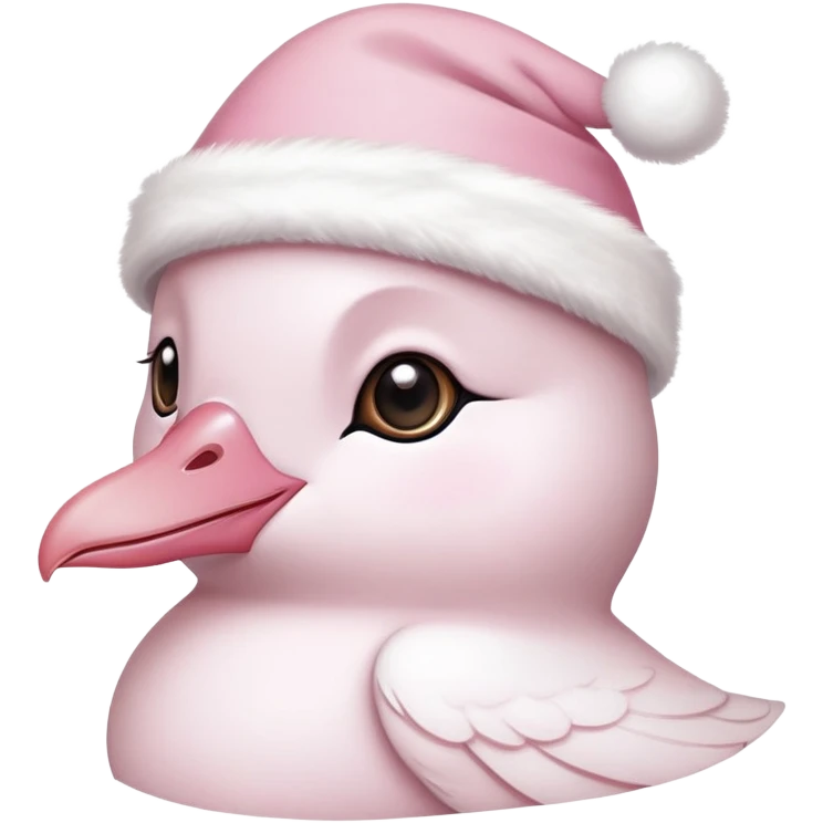 light pink beautiful magestic dove wearing light pink and white christmas hat  emoji