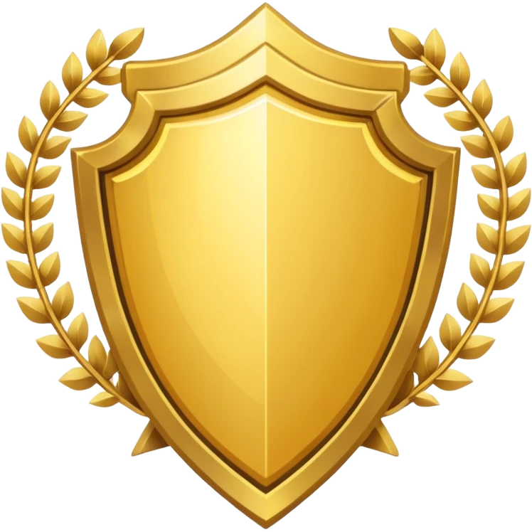 Gold shield with trophy emoji