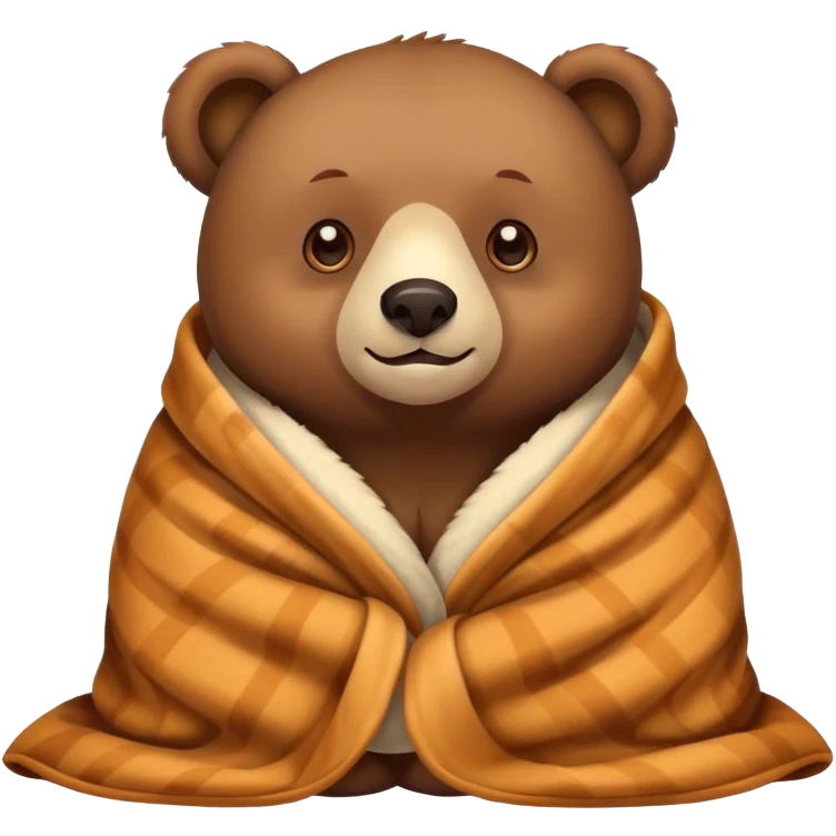 bear cozy in blanket emoji