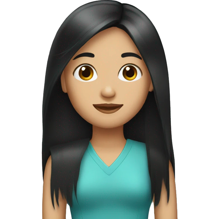 Girl with long black straight hair emoji