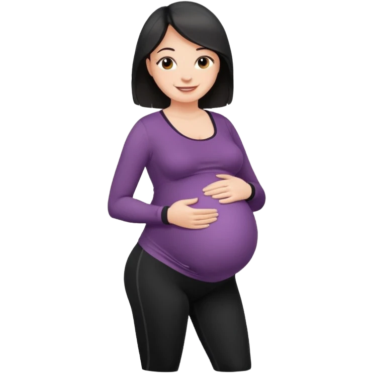 femme belly stuffing enceinte legging noir  emoji
