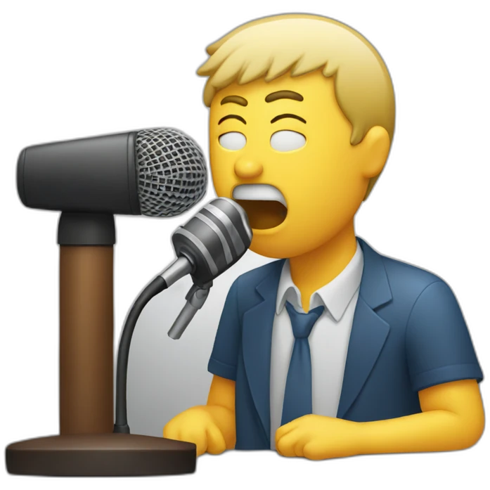 man vomitting into microphone emoji