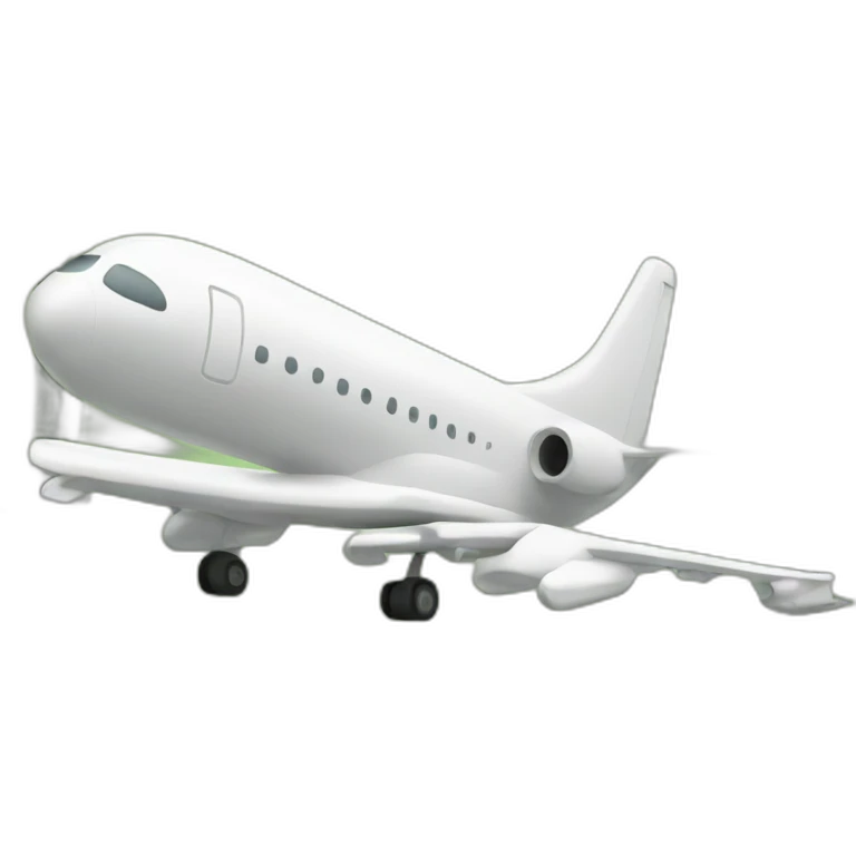 Airplane landing on money emoji