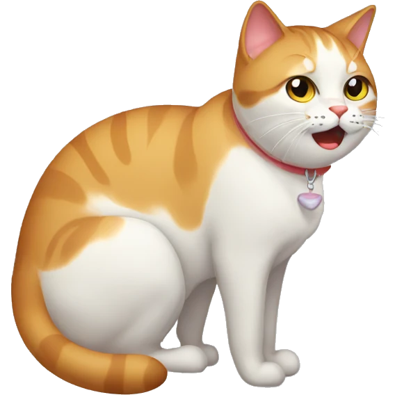 Cat with a Sore throat pain emoji