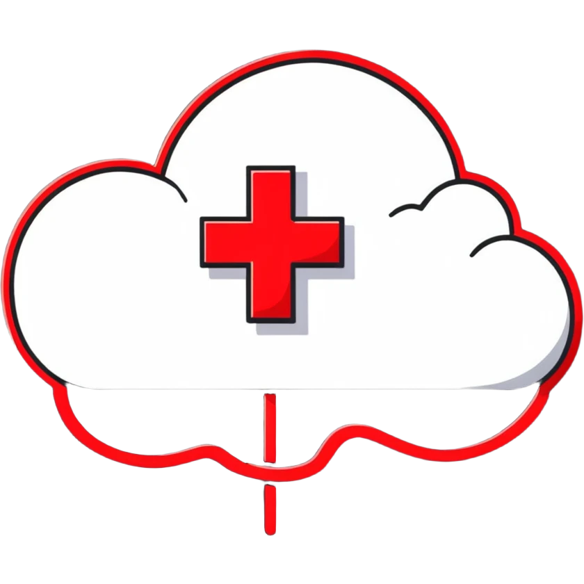 Red Cross fighting against dark negativity cloud emoji