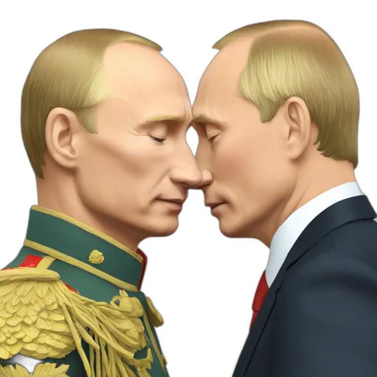 Putin kissing Putin emoji