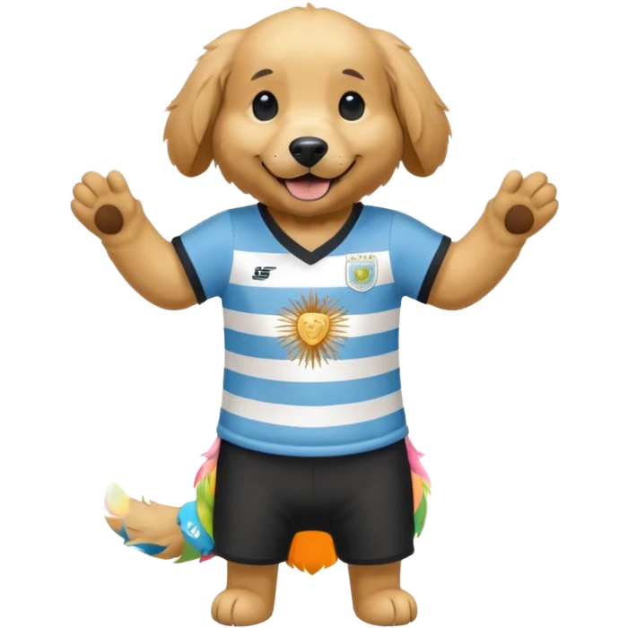 Golden retriever usando camisa da Argentina full body  emoji