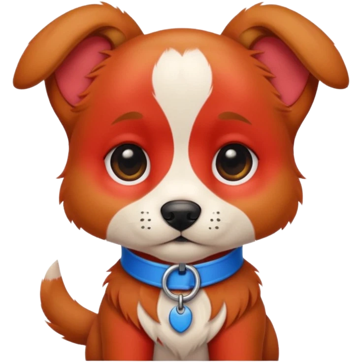 puppy dog redblue emoji