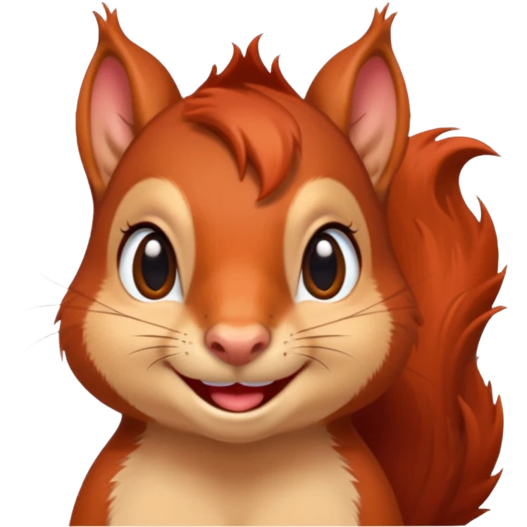 emoji Realistic sexy red Mama squirrel withe freckles. smiling eyes. For profil pic. emoji