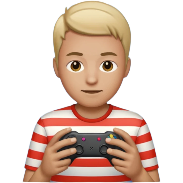 striped shirt indoor portrait gaming emoji